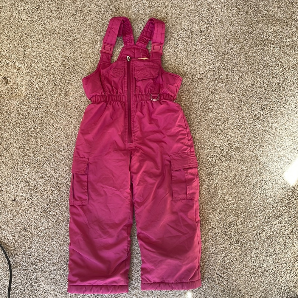 Girls pink Fera Snow/Ski Bib size 4